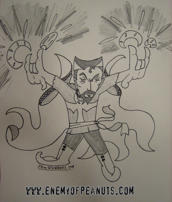 dr-strange-jim-gibbons-toned Same Doctor Strange but with soem penciled in shading.