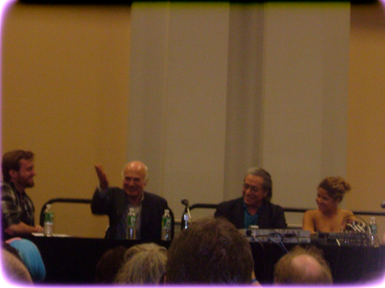 3644966207_3542d03d3c_o From left to right: Me, Michael Hogan, Edward James Olmos and Lucianna Carro. Nicki Clyne was to Carro's left.
