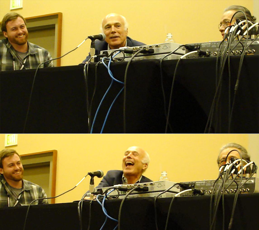 bsg-tigh-laugh The panel was full of laughs. Here's a two-part version of one.