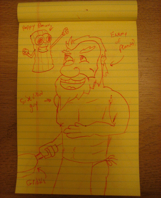 mbn-first-take Just a little doodle to get things started. Also, this one features the Enemy of Peanuts!