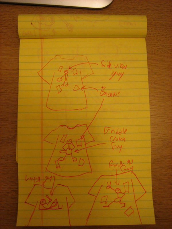 mbn-shirt-styles A guide to how the different poses I sketched would potentially look on a shirt.