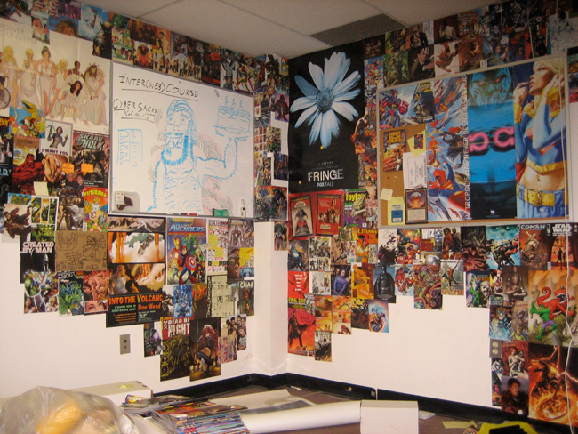IMG_1699-copy Large posters to tiny comic book panels were all used to cover the room.