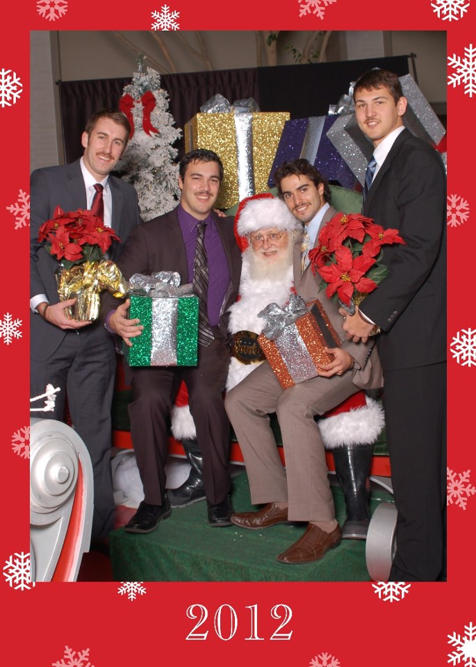 Dan Gibbons, Ryne Gavigan, Timur Selimkhanov, Steve Olson, and Santa Claus: Movember 28, 2012 (Midwest)