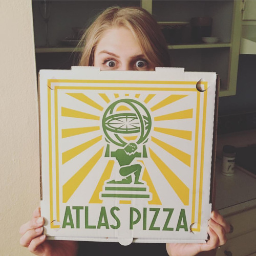 Perseverance Award: the prettiest pizza pal, Katie Knutsen. Though on a gluten free diet, Katie found a solution to that pizza problem at Atlas and scarfed down pie with the rest of us!