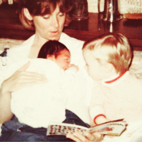 My mom reading to my younger brother Dan and me. Continuing this life changing tradition soon — hopefully instilling our young son with the love of books that mom my instilled in me.